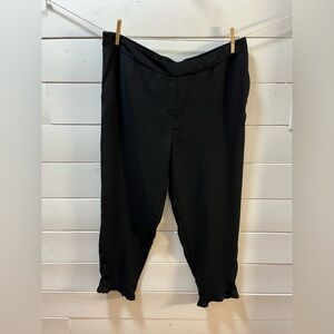 KAFFE Black Elastic Waist Ankle Pants – Size 46